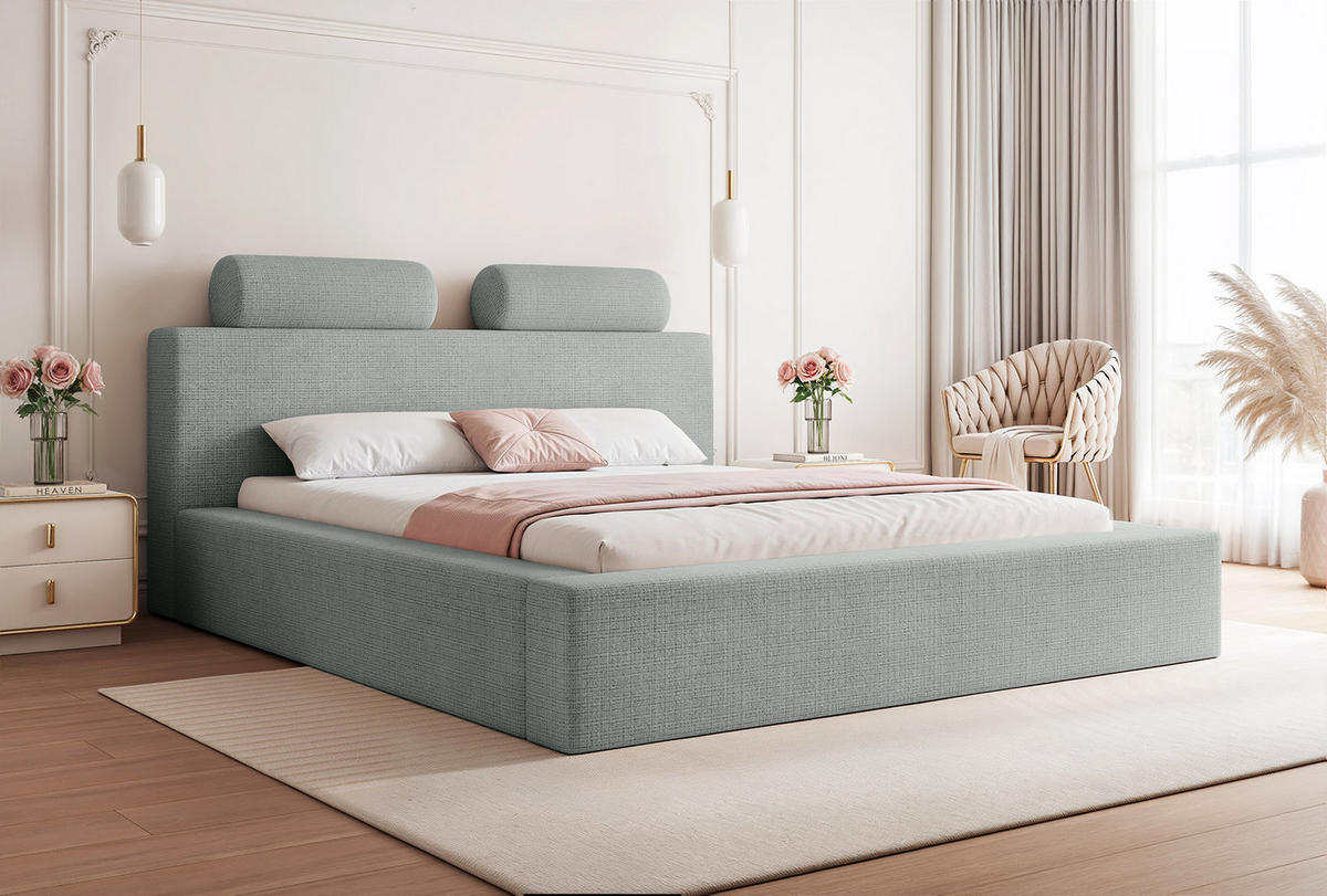 POLSTERBETT PELLIZZANO 140x200 cm, Dunkelgrau - Dunkelgrau, Textil (200/140cm) - Fedve