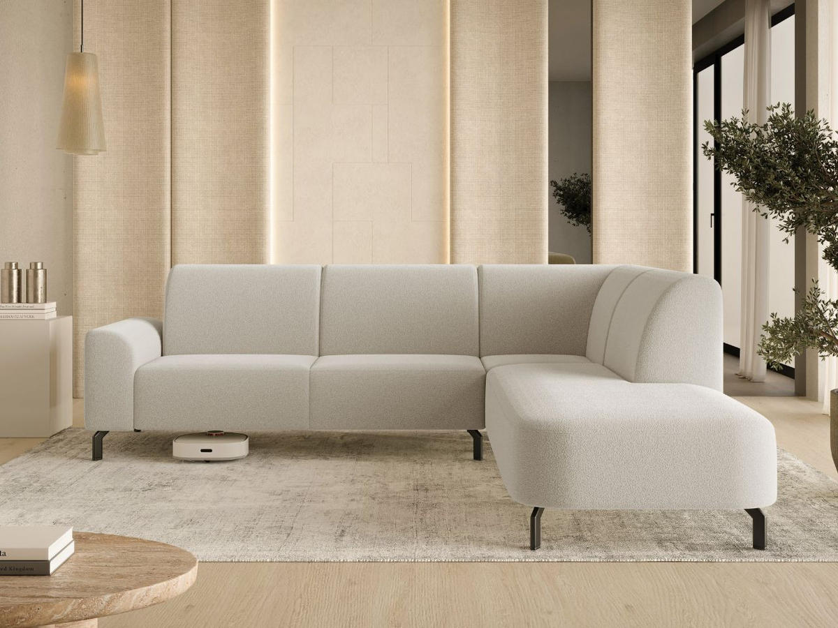 ECKSOFA Regento Beige Rechts - Beige/Schwarz, Holz/Textil (218/277cm) - Graingold