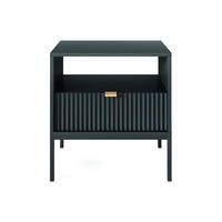 NACHTTISCH - 54 cm x 39 cm - Holz, Platte - Schwarz - LIOUBA - Schwarz, Holz (54/56/39cm) - Vente-Unique