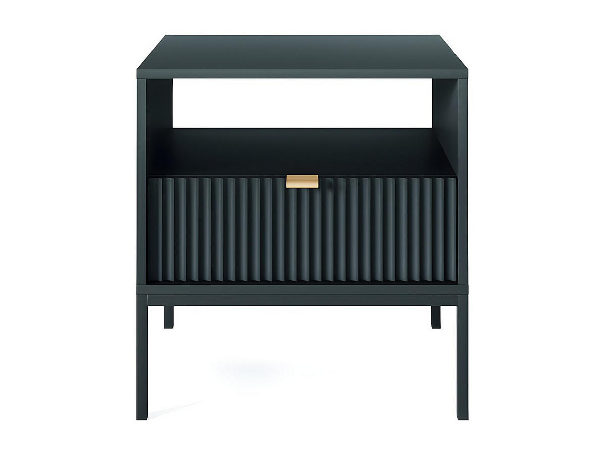 NACHTTISCH mit 1 Schublade & 1 Ablage - Schwarz - LIOUBA - Schwarz, Holz (54/56/39cm) - Pascal Morabito