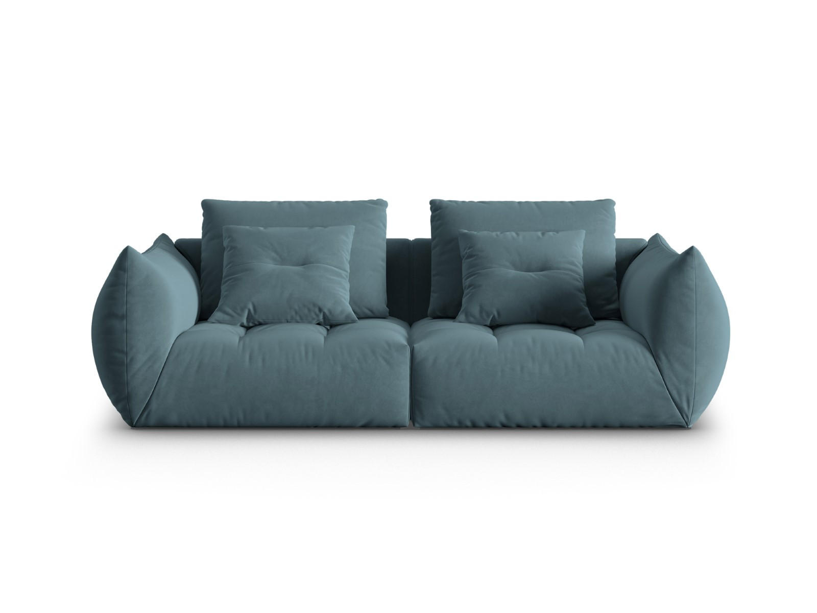 SOFA modular Bloom aus Samt pastellblau 3 Sitzplätze - Pastellblau, Textil (106/95/232cm) - Micadoni