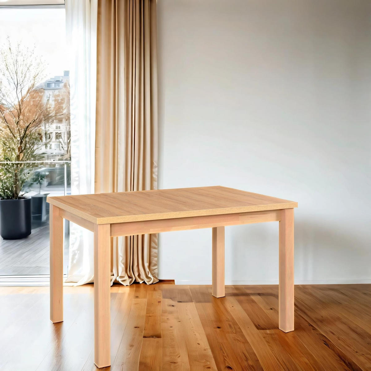 TISCH Max V Grandson Eiche, Klapptisch mit Holz Beine - Eichefarben, Holz/Holzwerkstoff (120/80/78cm) - Bettso