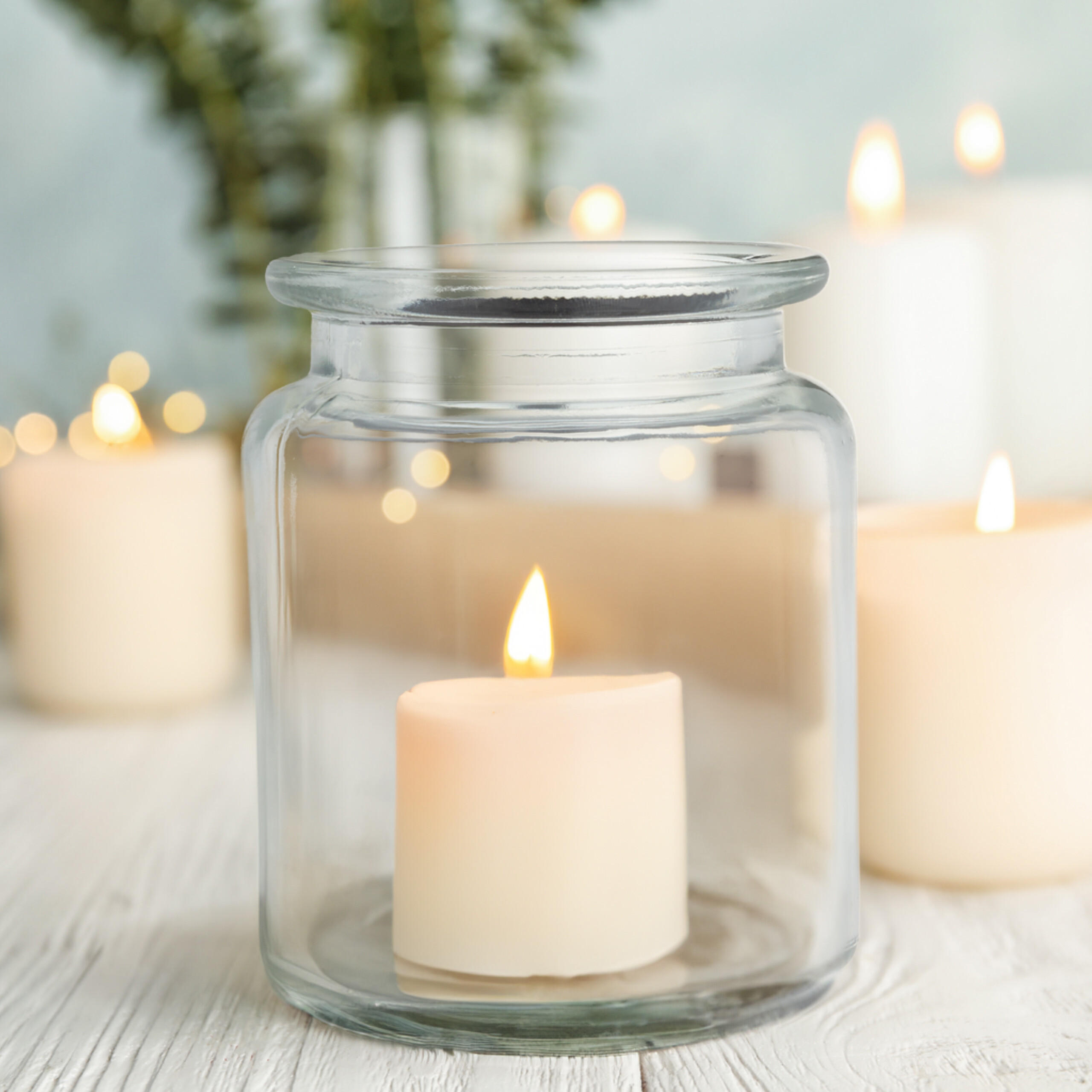 12xWINDLICHT - Transparent, Glas (9.5cm) - Relaxdays