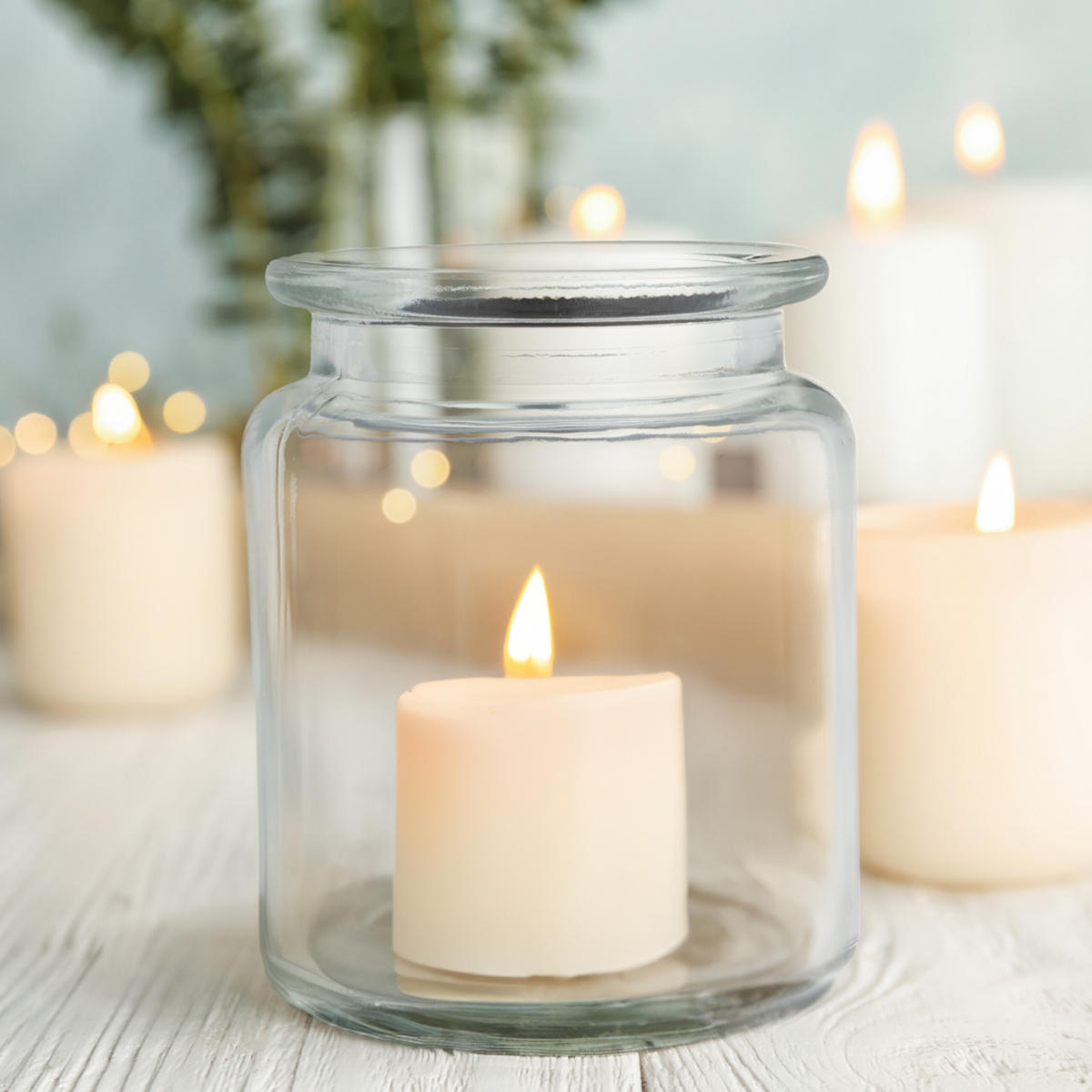 12xWINDLICHT - Transparent, Glas (9.5cm) - Relaxdays