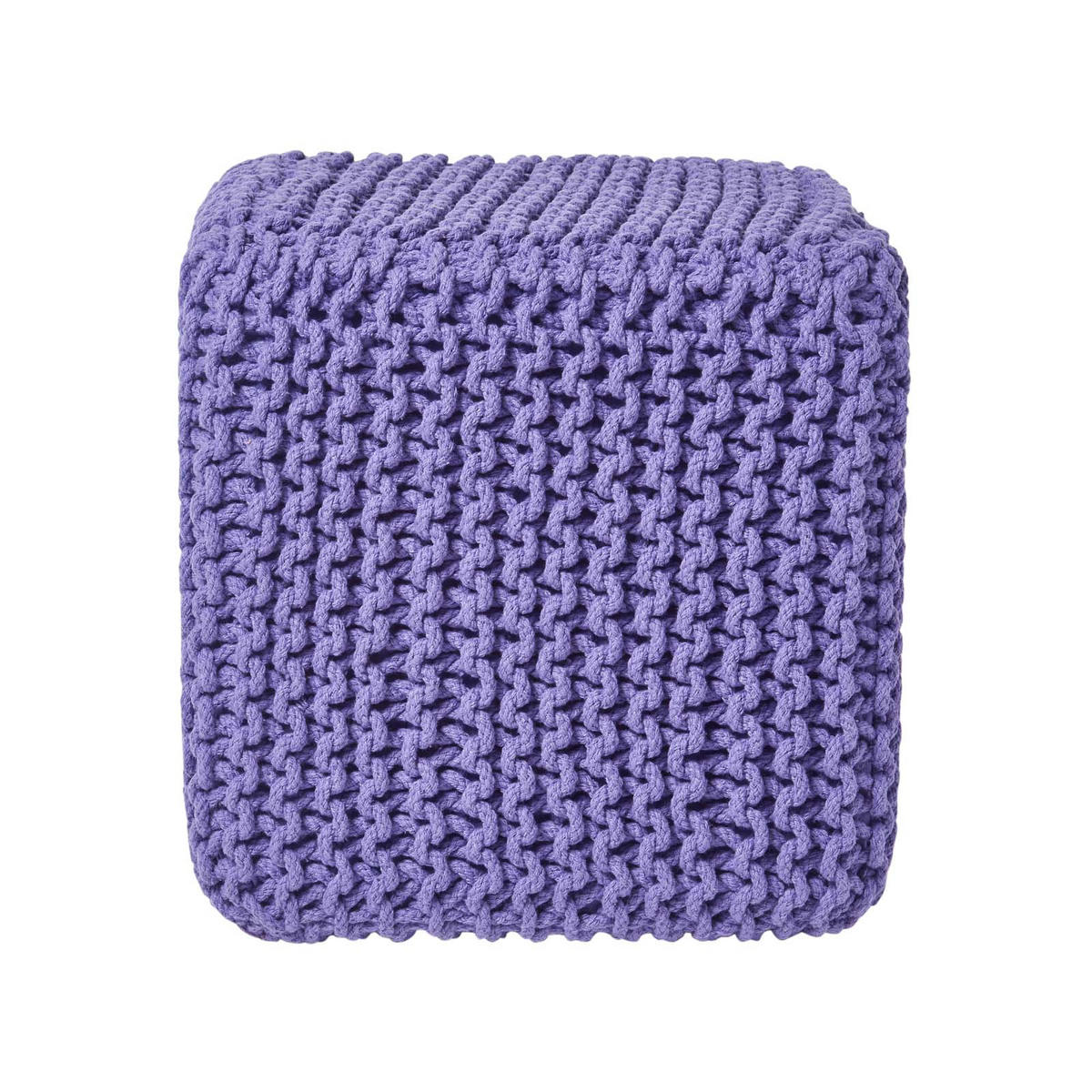 STRICK-POUF lila, Sitzwürfel 35/35/35 cm - Violett, Textil (35/35/35cm) - Homescapes