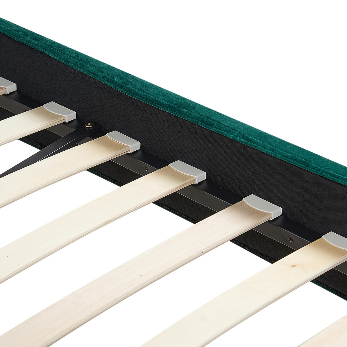 POLSTERBETT 160/200cm Dunkelgrün Fitou - Dunkelgrün, Textil (160/200cm) - Beliani