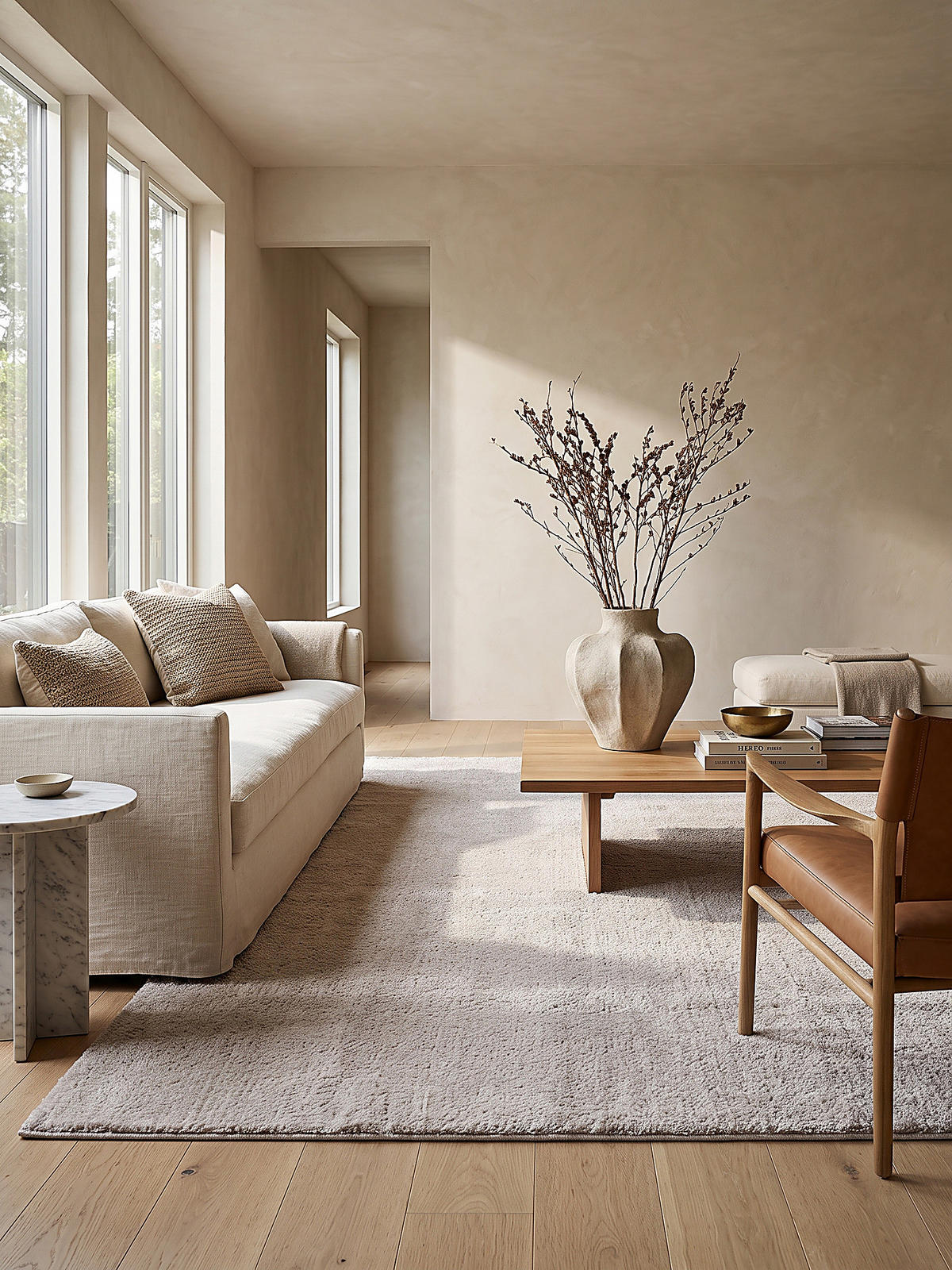 HOCHFLORTEPPICH Antirutsch Uni ALDAN Polyester Beige 80 x 150 cm - Beige, Textil (80/150cm) - KADIMA DESIGN