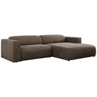 ECKSOFA PASADENA Braun Velvet - Rechts Seite - Schwarz/Braun, Kunststoff/Textil (180/288cm) - MKS