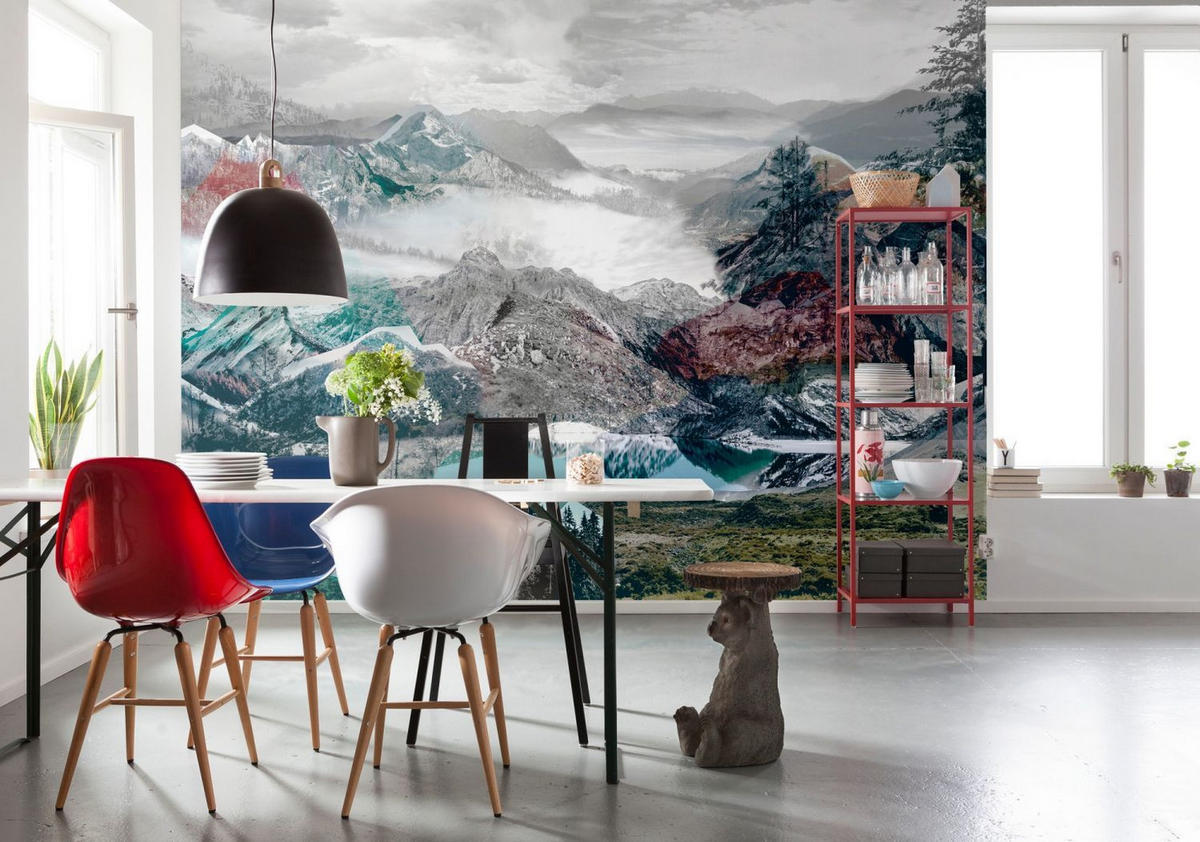 FOTOTAPETE Landschaft 368 x 248 cm - Grau, Papier (368/248cm) - Sanders & Sanders