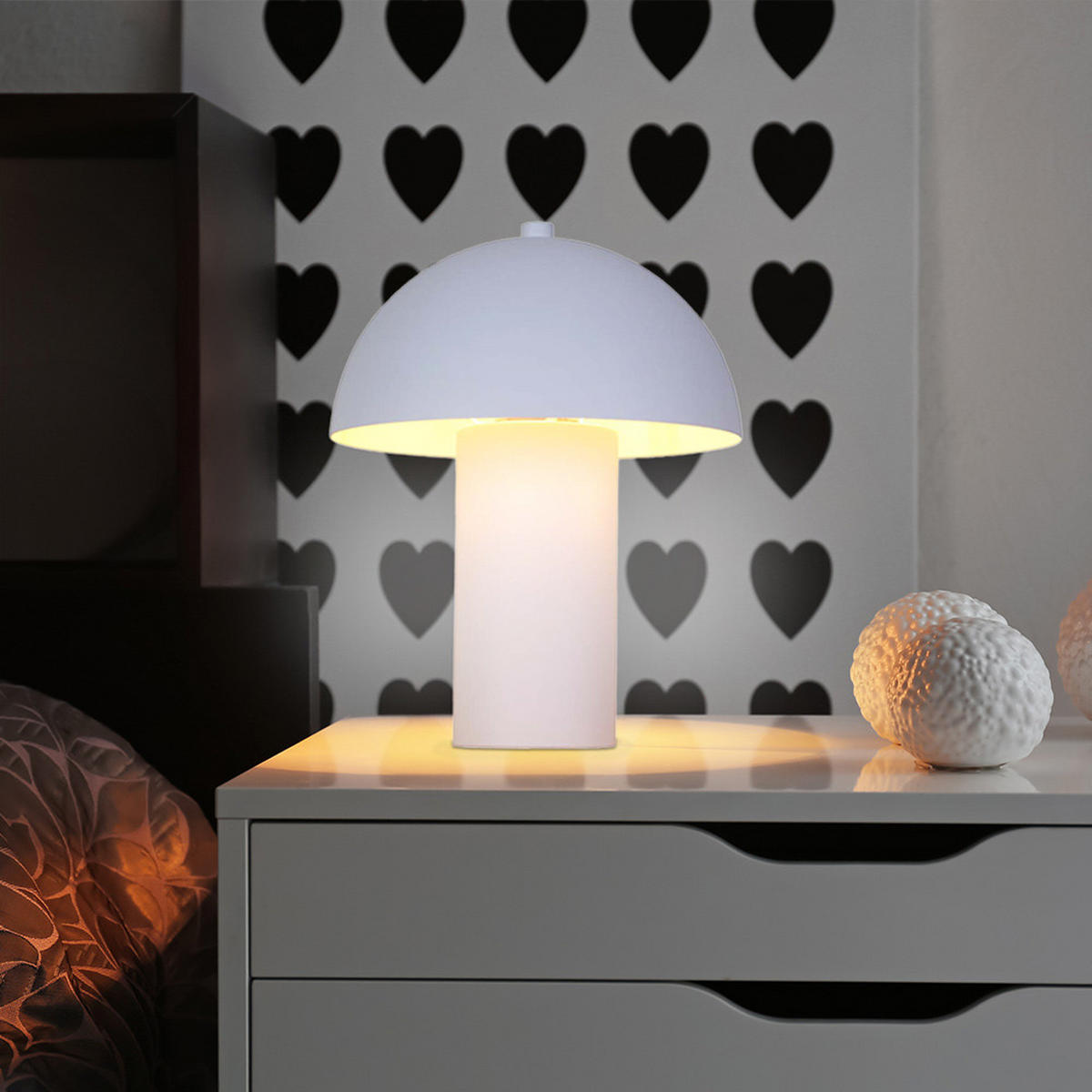 LED TISCHLEUCHTE Retro Weiß - Weiß, Metall (20/20/26cm) - Nowa