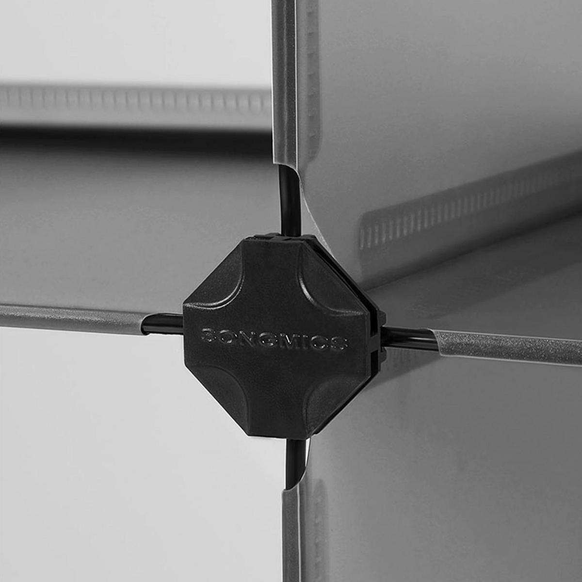 SCHUHREGAL MIT FÄCHERN - Grau, Kunststoff (31/173/46cm) - Hansiro