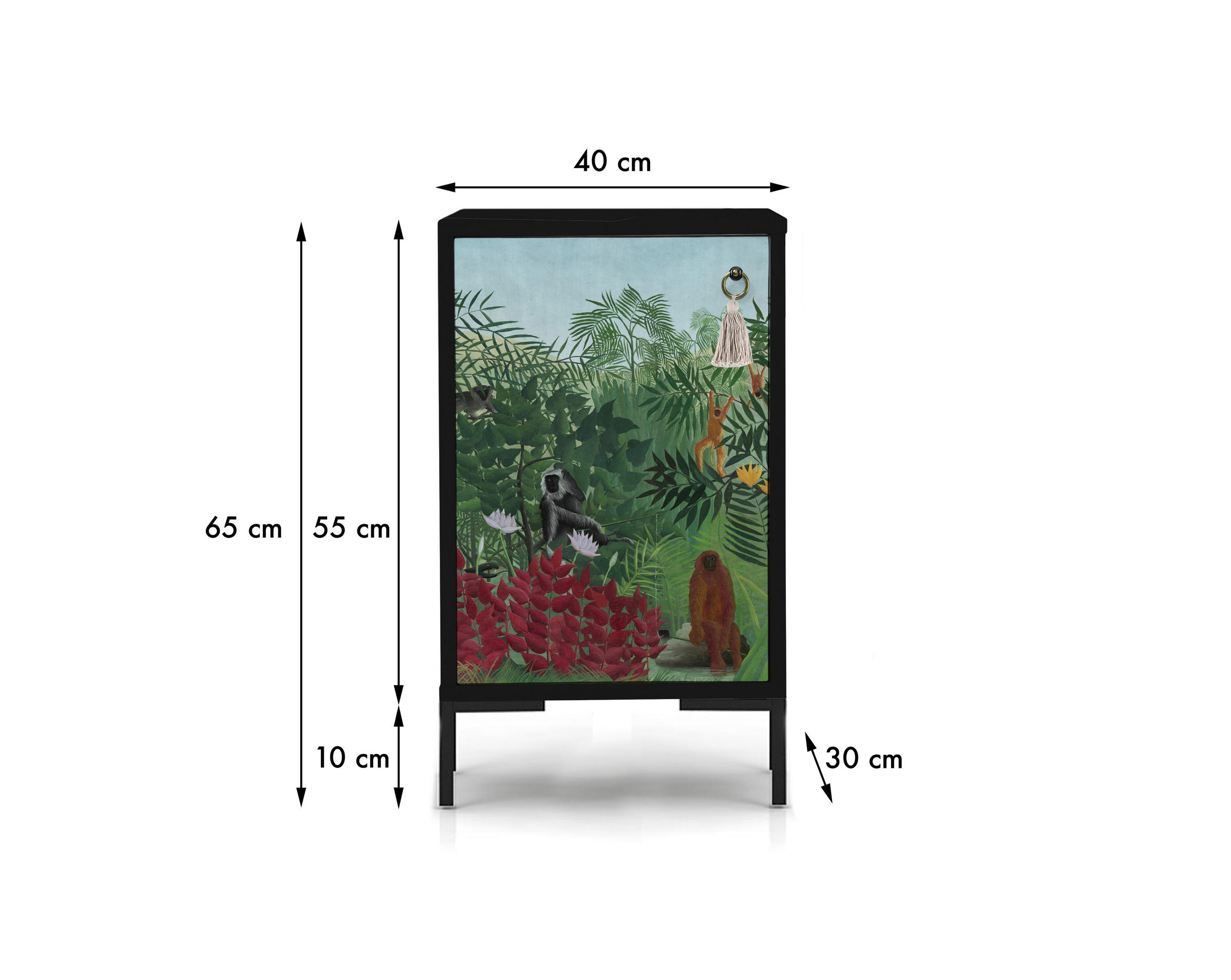 NACHTTISCH aus MDF im Salvage-Stil ROSSEAU - Multicolor/Schwarz, Holzwerkstoff (30/65/40cm) - RNT By Really Nice Things