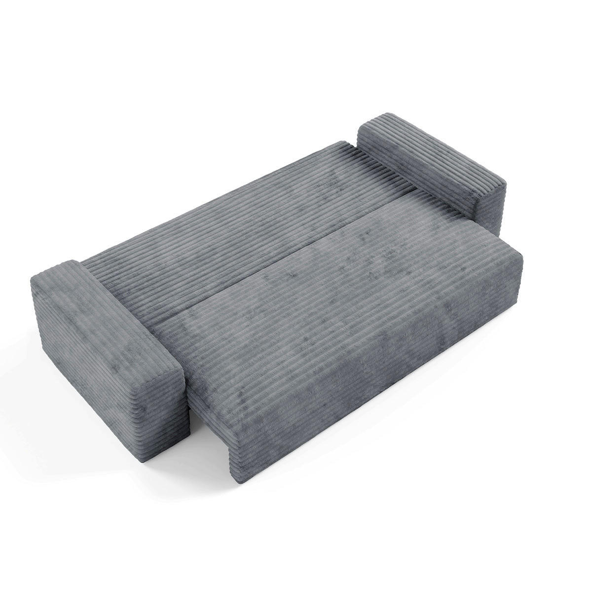 POHOVKA Fabio 3MÍSTNÁ Šedá - šedá, dřevo (260/82/102cm) - Petits-meubles