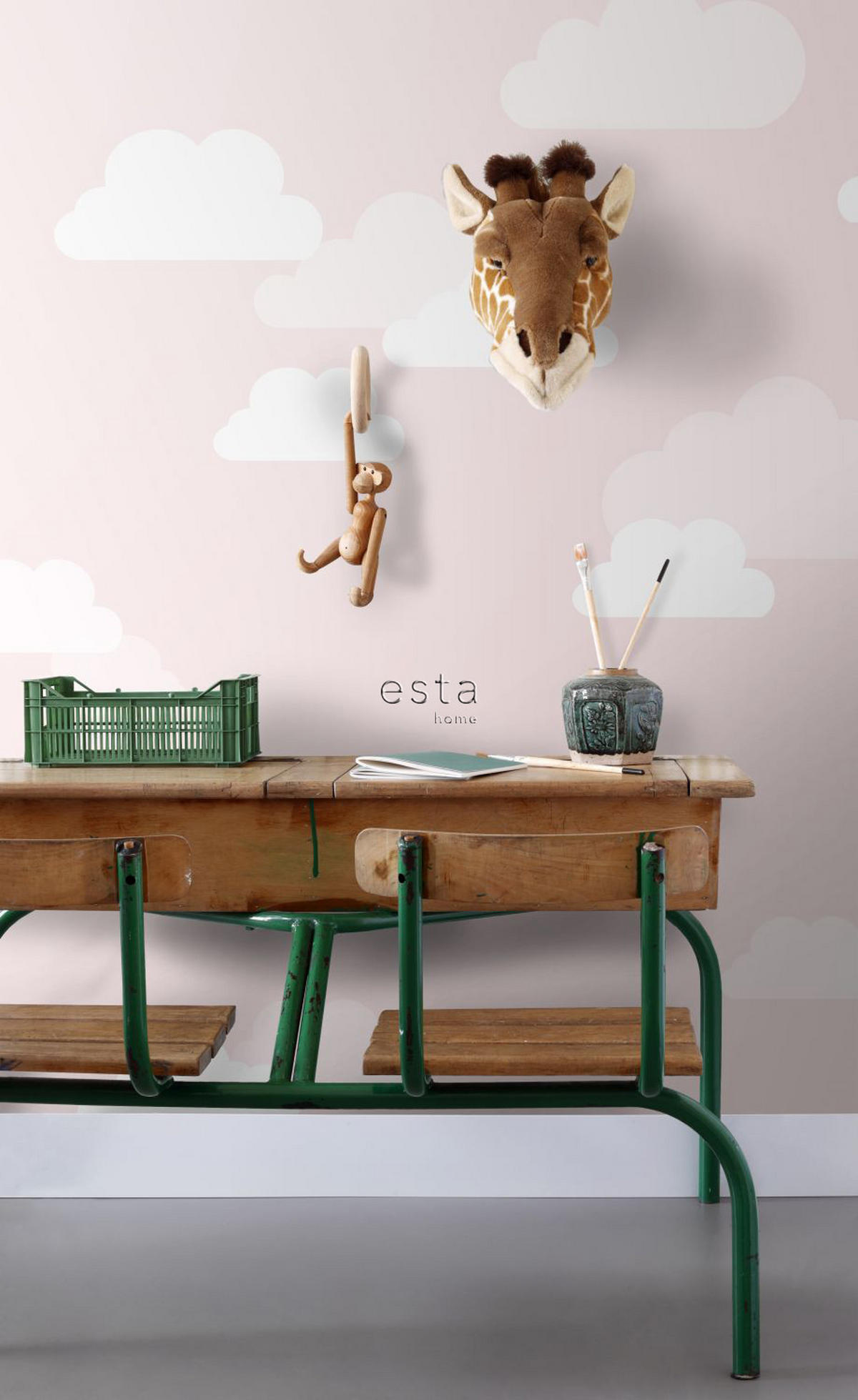 FOTOTAPETE kleine Wolken 200 x 279 cm - Pink, Papier (200/279cm) - ESTAhome