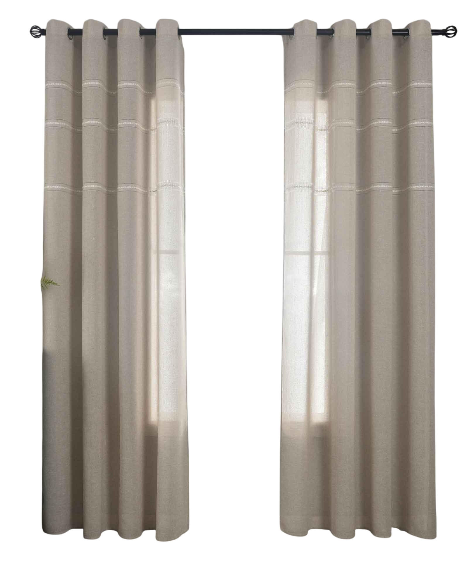 VORHANG 2ER SET »Leipzig« HxB 245x145 cm Taupe - Taupe, Textil (145/245cm) - Gardinenbox