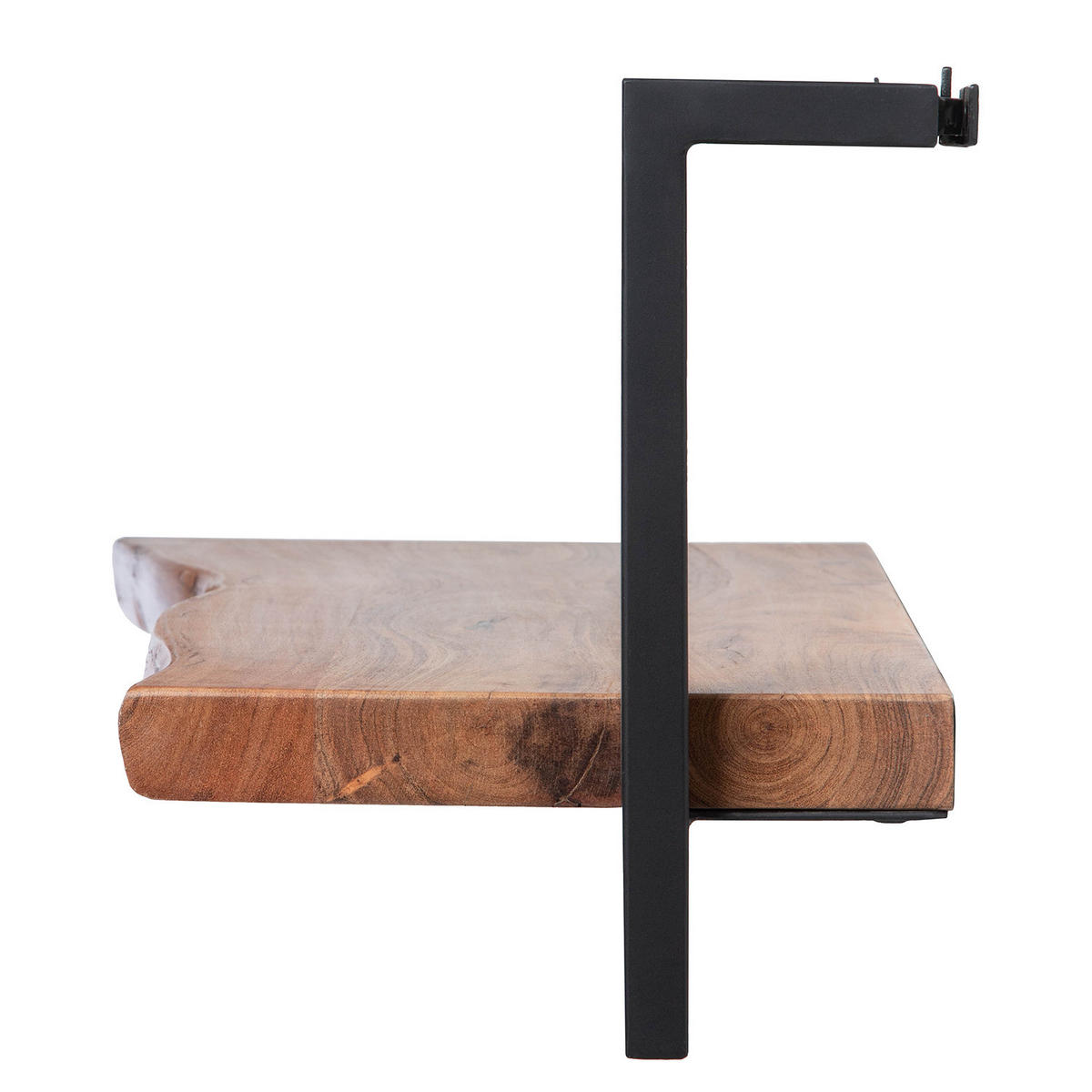 WANDREGAL - Akazie massiv / Metall - Akaziefarben, Metall (65/30/26cm) - home24