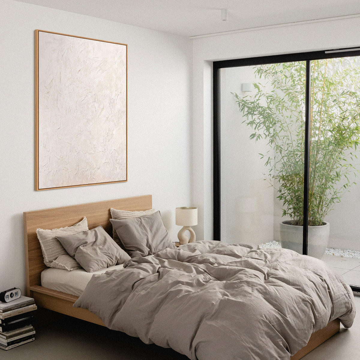 GEMÄLDE Das Flüstern der Zeit Schattenfugenrahmen Beige 120x80 cm - Beige, Holz (120/80cm) - YS-art gallery