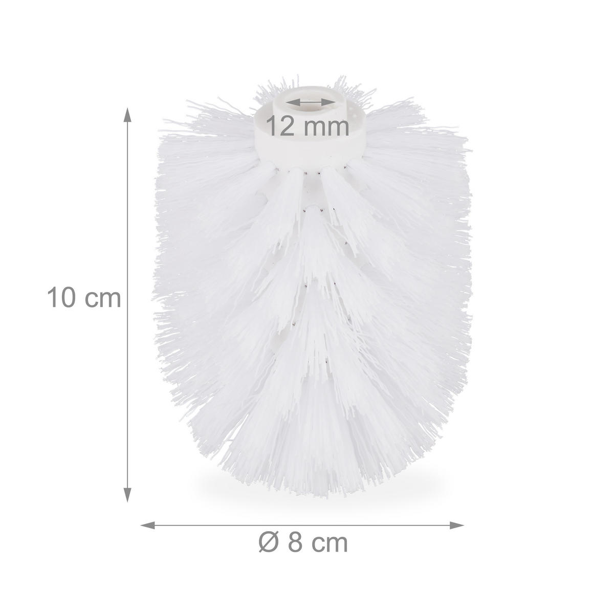 9XERSATZBÜRSTENKOPF - Weiß, Kunststoff (8/10cm) - Relaxdays