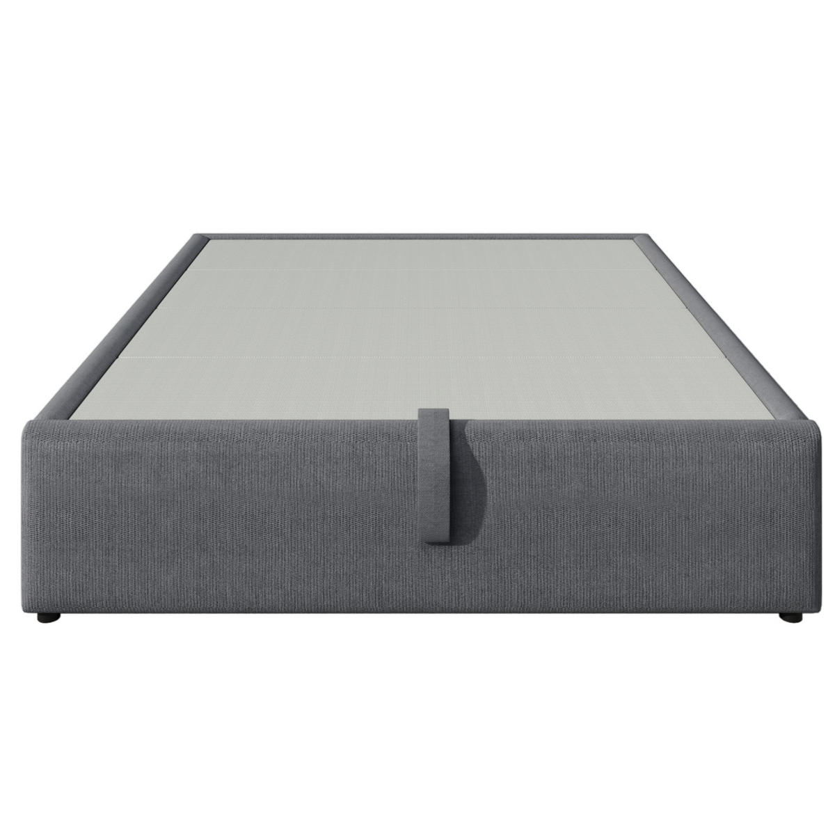 POLSTERBETT aus Baumwoll-Leinenstoff 140x200 cm Grau mit Stauraum, USB- und Type-C-Anschluss - Grau, Textil (140/200cm) - IVMEU