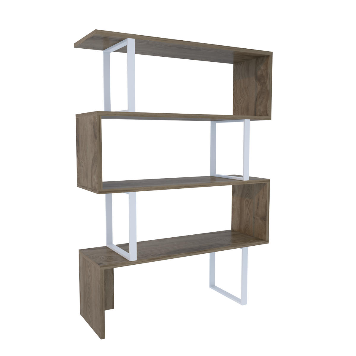 BÜCHERREGAL Adriana Weiss Eiche - Eichefarben, Holzwerkstoff (91.5/124.5/29.5cm) - Decorotika