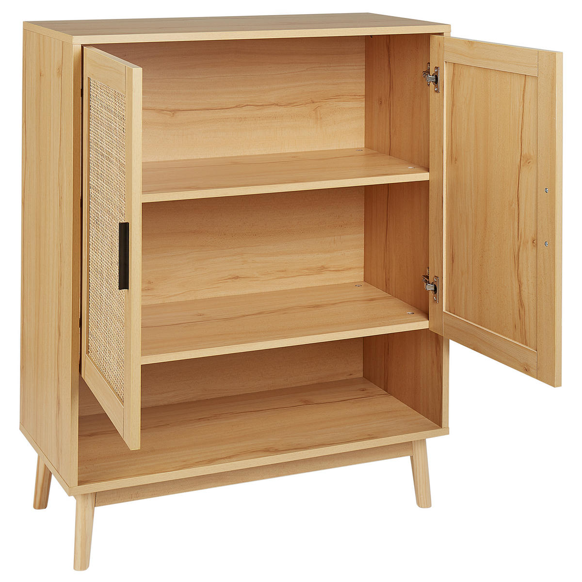 SCHUHSCHRANK Rattan Hellbraun Perote - Hellbraun, Naturmaterialen (80/97/35cm) - Beliani