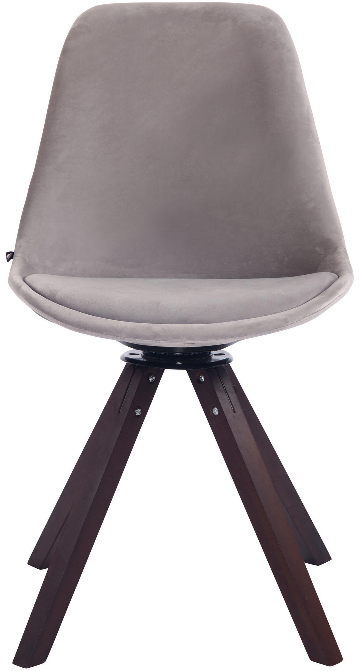 ESSZIMMERSTUHL Troll Samt, Gestell Buchenholz Square Walnuss Grau - Walnussfarben/Grau, Holz/Buchenholz (48/84/56cm) - TPFLiving