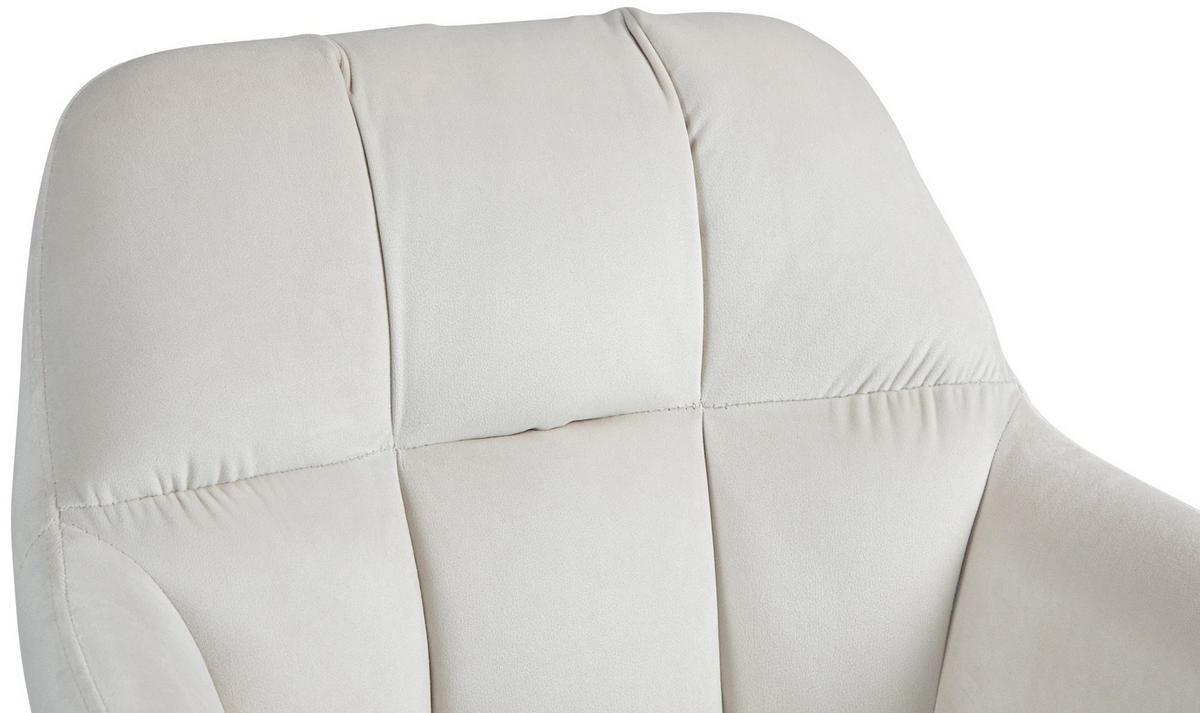 BARHOCKER Samt creme - Chromfarben/Creme, Textil (57/97/59cm) - CLP