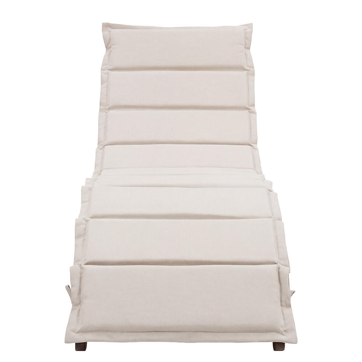 GARTENLIEGE - Akazie massiv / Webstoff - Beige, Holz/Textil (54/55/168cm) - home24