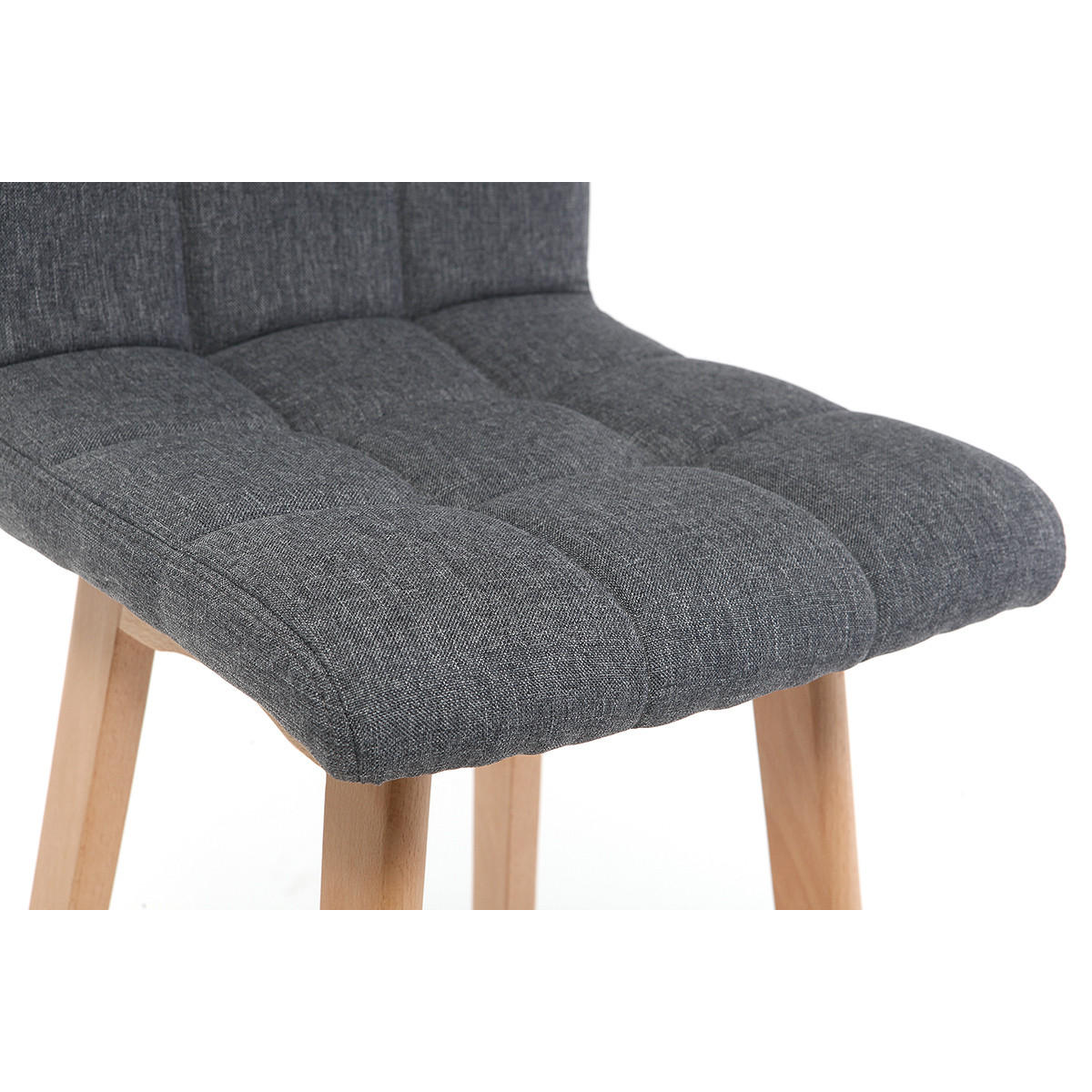 BARHOCKER Design Holz Dunkelgrau 65 cm 2er-Set KLARIS - Dunkelgrau, Holz (47/93/40cm) - Miliboo