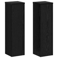PFLANZENSTÄNDER 2er Set Schwarz Eichen-Optik 17/17/60 Cm - Schwarz, Holzwerkstoff (17/60/17cm) - vidaXL