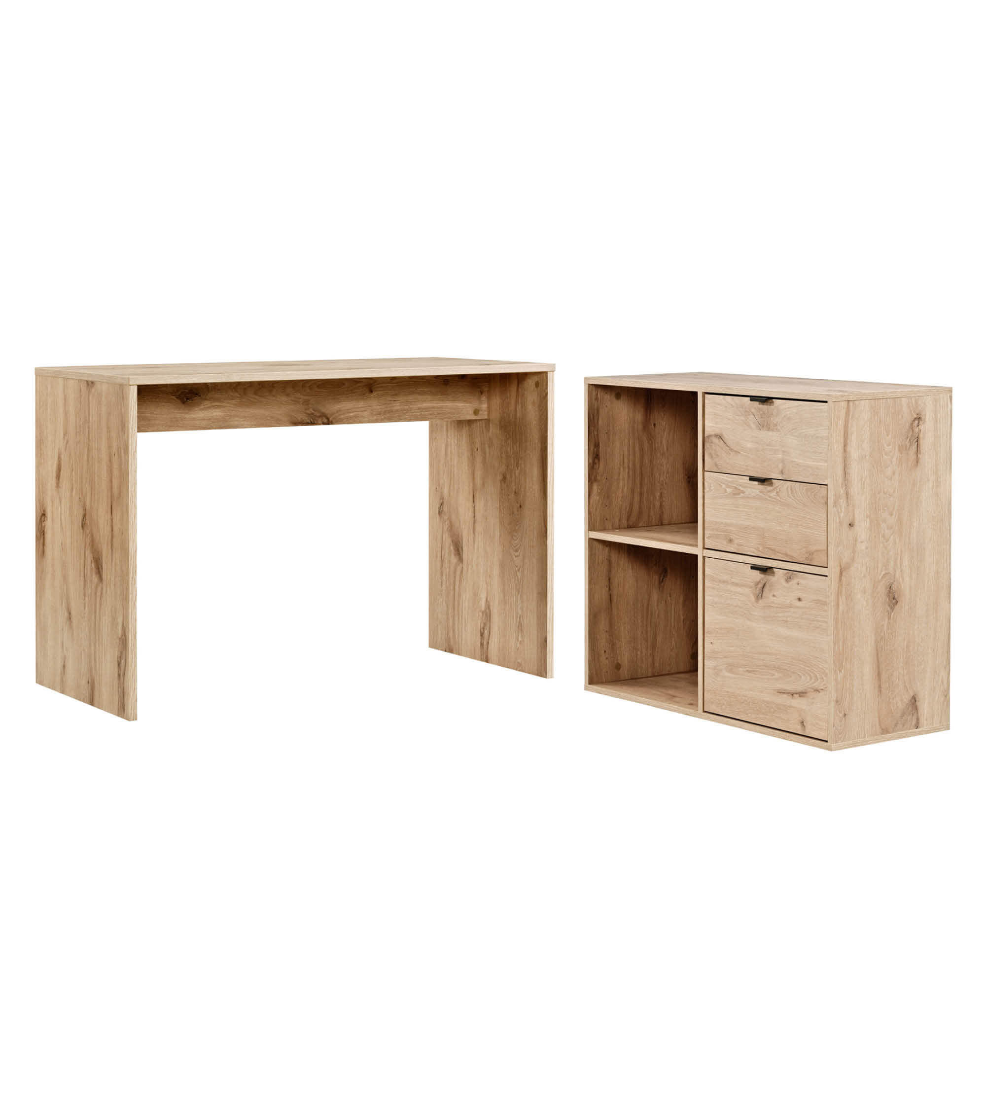 SCHREIBTISCH Der Produktive - Eichefarben, Holzwerkstoff (54/112/77cm) - Mokebo