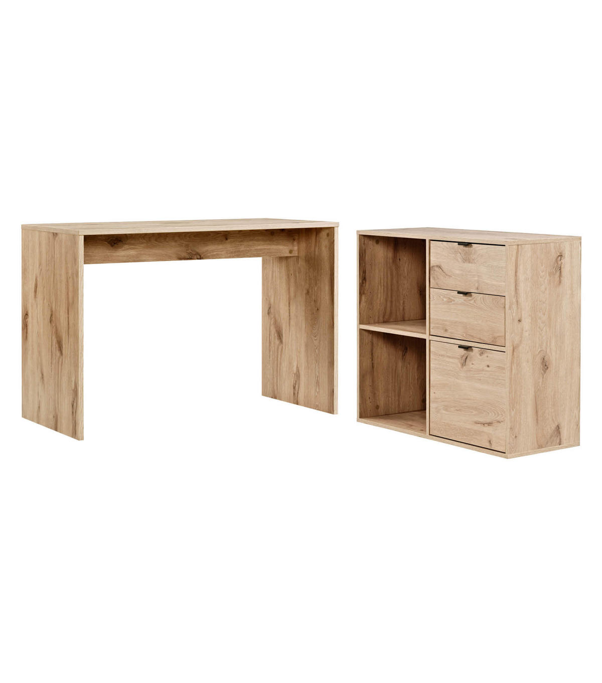 SCHREIBTISCH Der Produktive - Eichefarben, Holzwerkstoff (54/112/77cm) - Mokebo