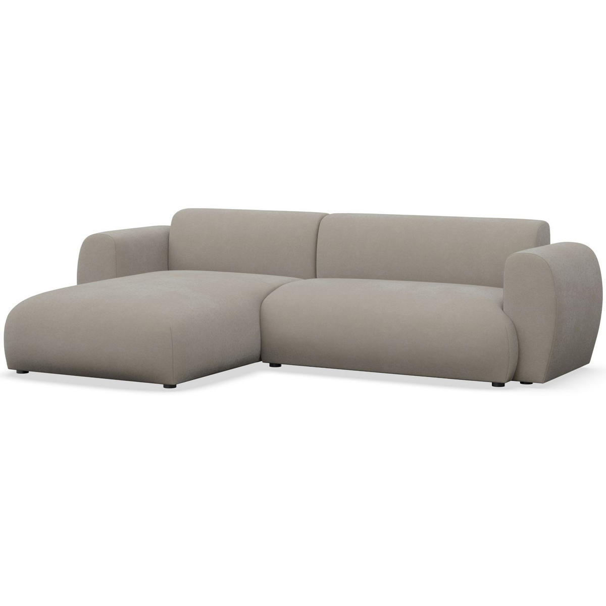 ECKSOFA Emia Greige links - Taupe/Schwarz, Kunststoff/Textil (262/156cm) - Selsey
