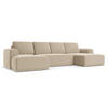 WOHNLANDSCHAFT Samt Stoff Beige - Beige/Creme, Kunststoff/Textil (333/91/160cm) - Makamii