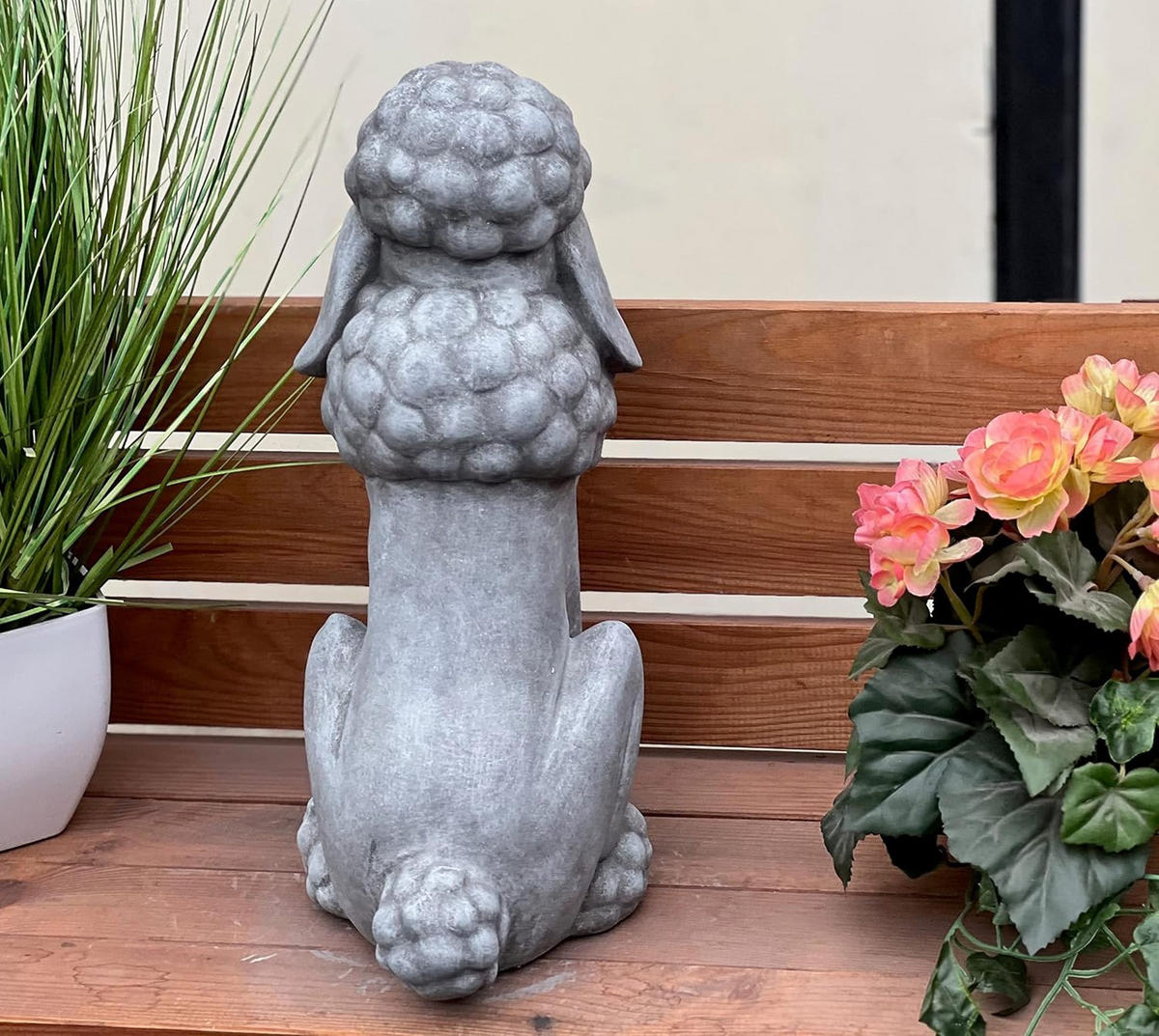STEINFIGUR Königspudel Pudel Betsy frostfest Steinguss massiv - Grau, Stein (15/39/22cm) - stoneandstyle