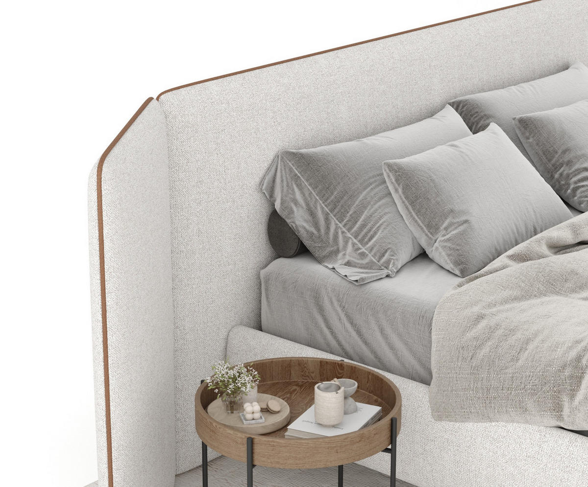 POLSTERBETT Tokyo Hellbeige 160/200 cm - Beige/Naturfarben, Holz/Holzwerkstoff (160/200cm) - Maison de Reve
