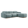 ECKSOFA Beidseitig Chenille Stoff Blau - Blau/Blaugrau, Holz/Textil (270/190cm) - Makamii