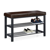 SCHUHBANK - Braun, Holzwerkstoff/Kunststoff (81/49/31cm) - Relaxdays