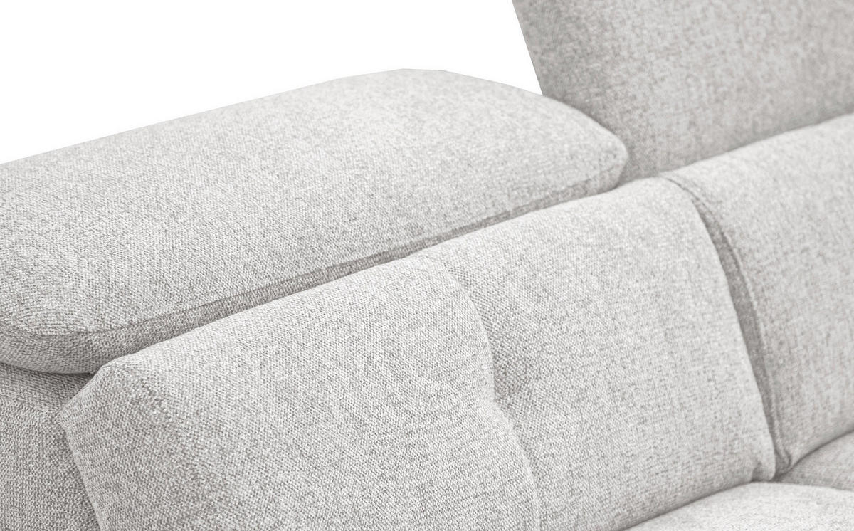 SOFA AVENA 3-Sitzer mit 1 Relaxfunktion, hellgrau - Hellgrau, Holzwerkstoff/Textil (204/80/108cm) - Courtois Laville