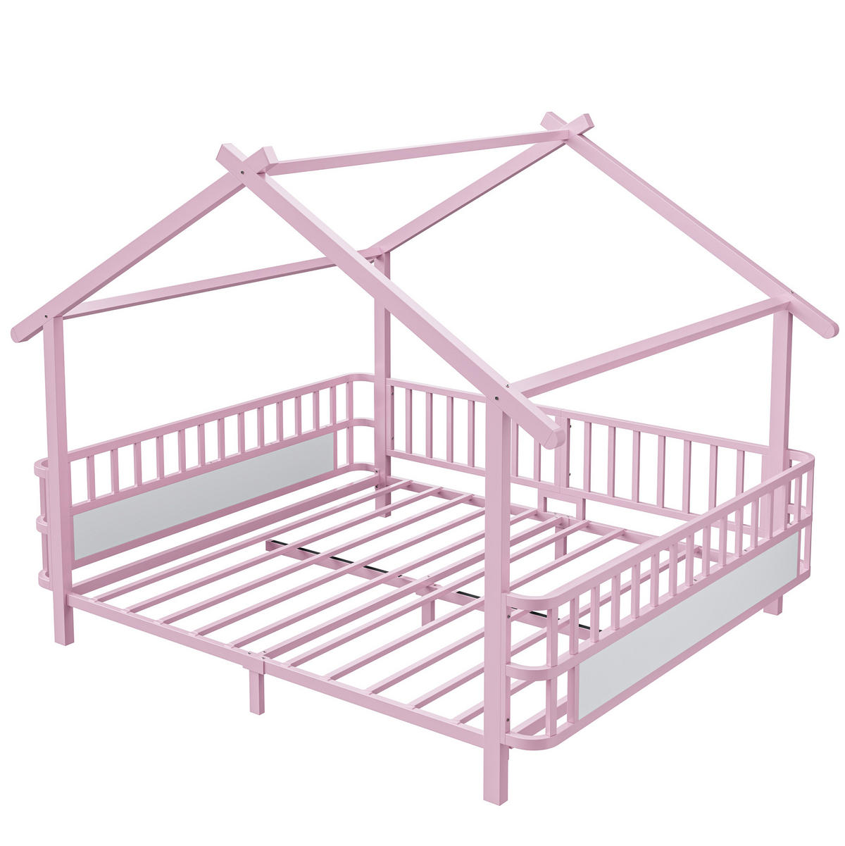 KINDERBETT 140/200 cm Rosa mit Sicherheitsgitter aus Metall - Rosa, Metall (140/200cm) - MIVRAY