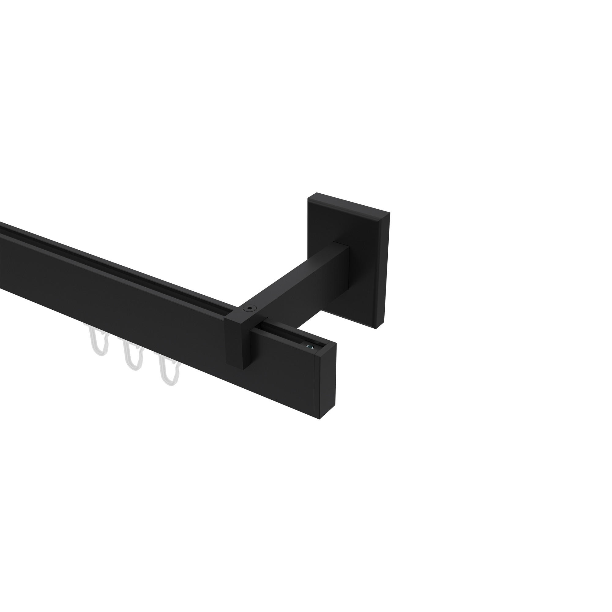 INNENLAUF-GARDINENSTANGEN-SET Smartline Paxo 420 cm (geteilt in 3 x 140 cm), 1-läufig, 14x35 mm Schwarz - Schwarz, Metall (420cm) - INTERDECO