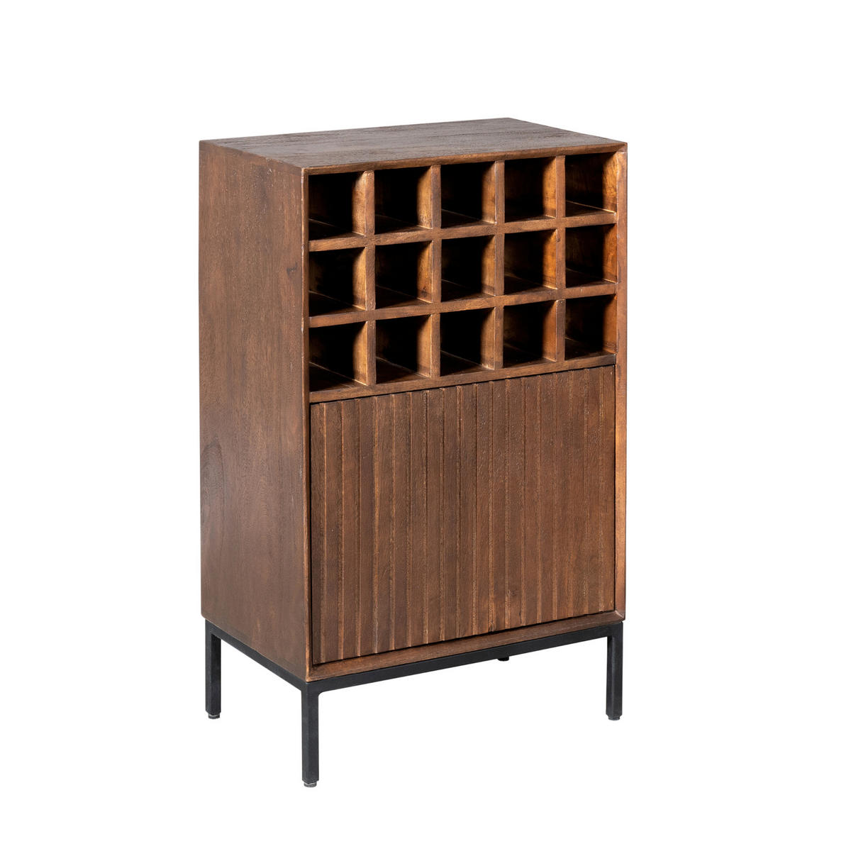 WEINSCHRANK Madison Braun 35/55/90 cm - Dunkelbraun, Holz (55/90/35cm) - Starfurn