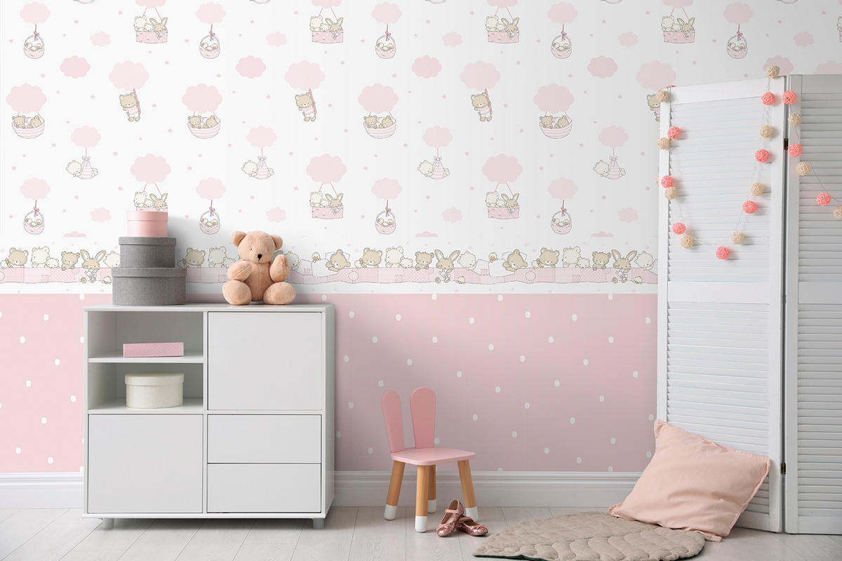 TAPETE Tiere 53 cm x 10 m - Pink, Papier (53/0.1cm) - Sanders & Sanders