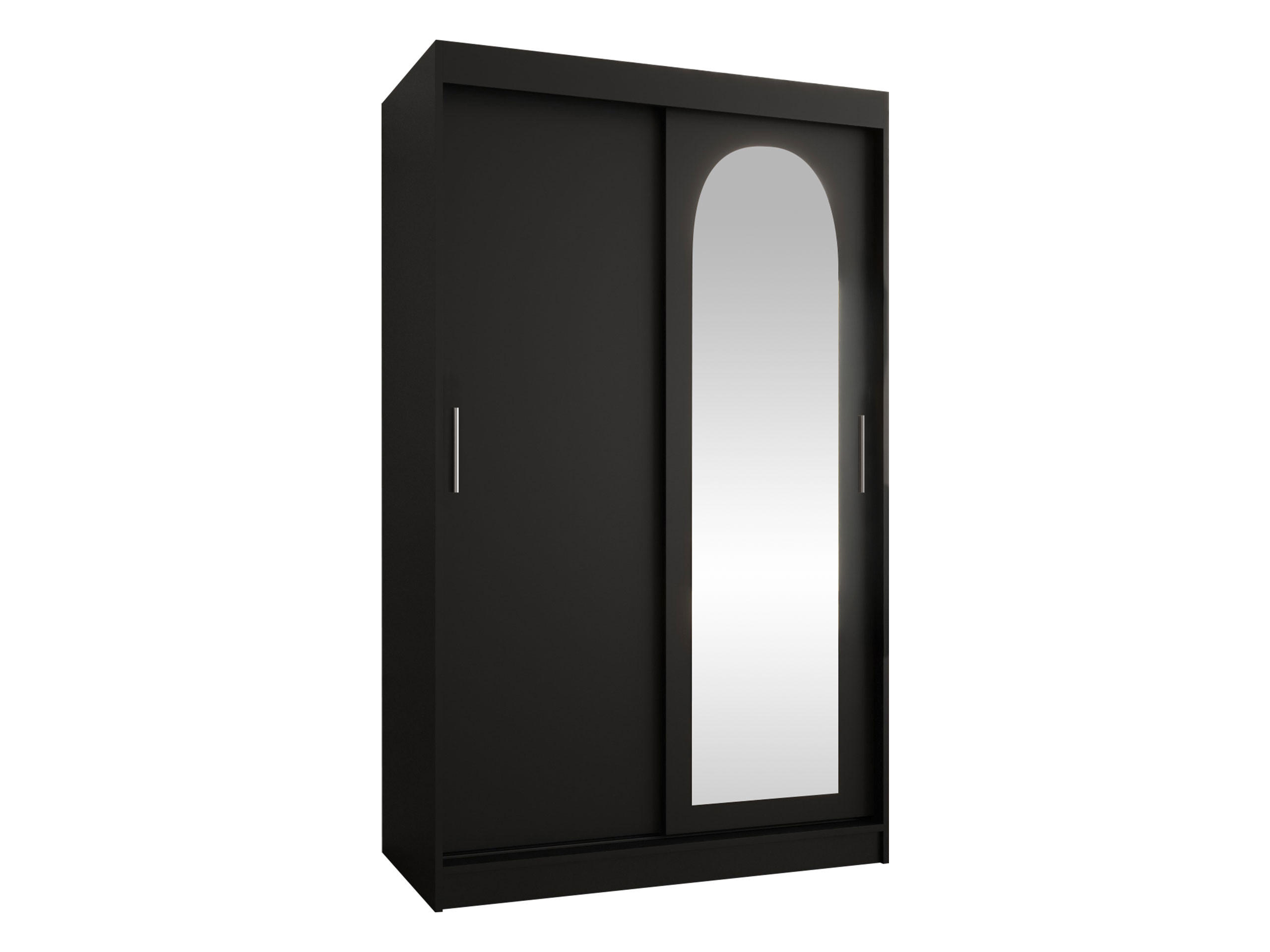 SCHWEBETÜRENSCHRANK Selfie 120 cm - Silberfarben/Schwarz, Holzwerkstoff/Kunststoff (120/200/62cm) - MIRJAN24