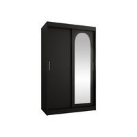 SCHWEBETÜRENSCHRANK Selfie 120 cm - Silberfarben/Schwarz, Holzwerkstoff/Kunststoff (120/200/62cm) - MIRJAN24