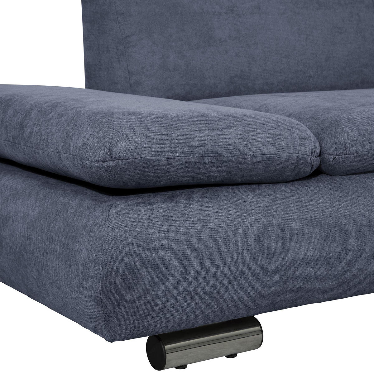 ECKSOFA mit Ottomane rechts Kaye Flachgewebe blau - Blau, Kunststoff (190/270cm) - 58aufmkessel
