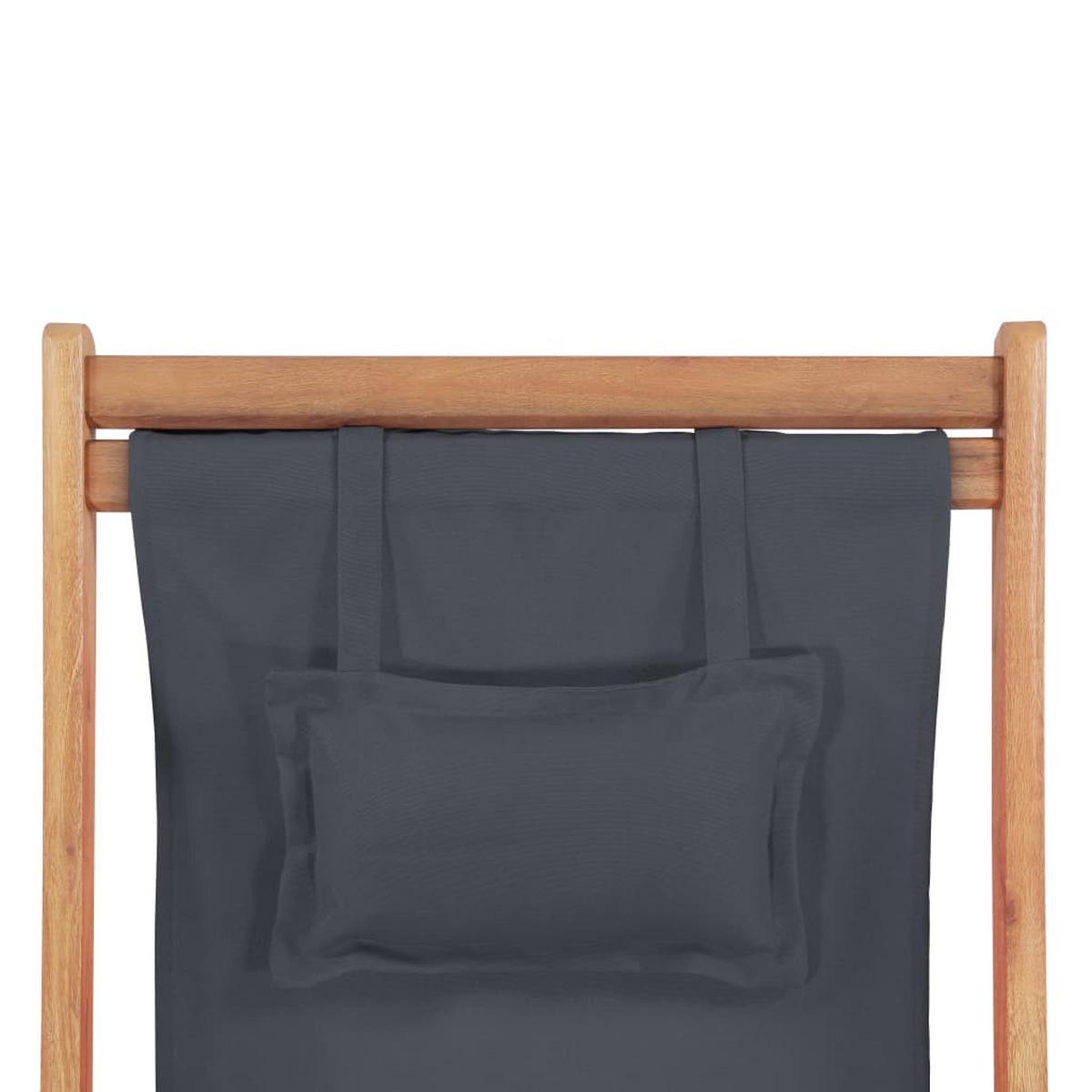 KLAPPBARER Strandstuhl Stoff Und Holzrahmen Grau - Grau, Holz (60/95/127cm) - vidaXL