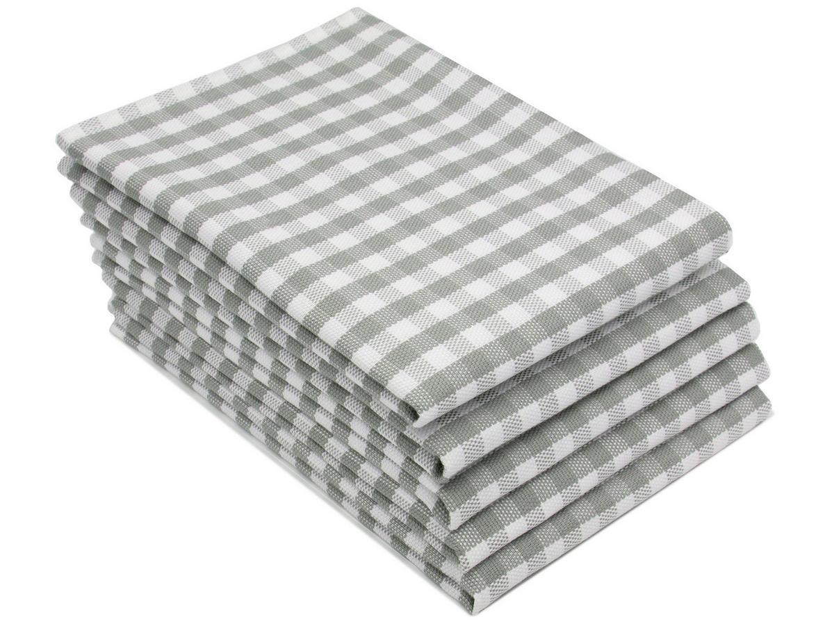 GESCHIRRTÜCHER, 5er-Set, 50x70 cm, 100% Baumwolle, Grau - Grau, Textil (50/70cm) - Zollner