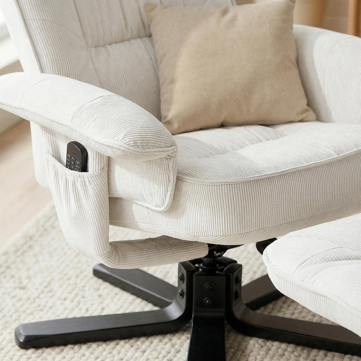 RELAXSESSEL CHARLY - Schwarz/Weiß, Textil (76/87/61cm) - IDIMEX
