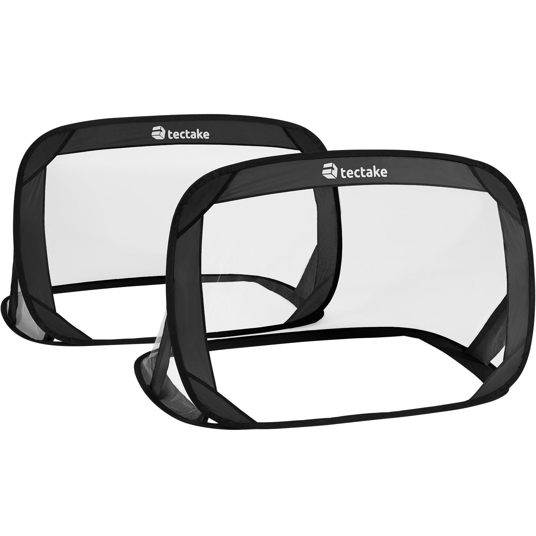 FUßBALLTOR 2er Set Pop-up,inklusive Heringe und Tragetasche,schwarz - Schwarz, Textil (80/118cm) - tectake